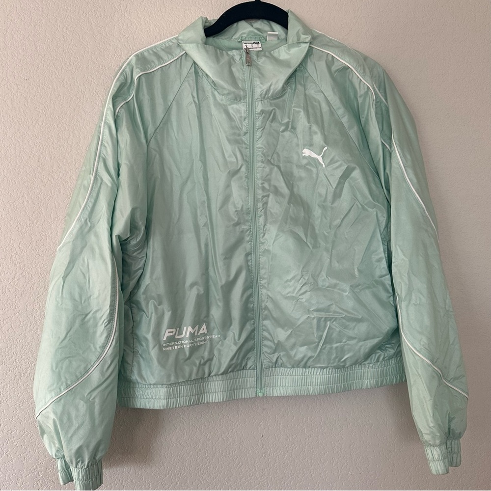 Puma Mint Green Windbreaker Jacket, medium